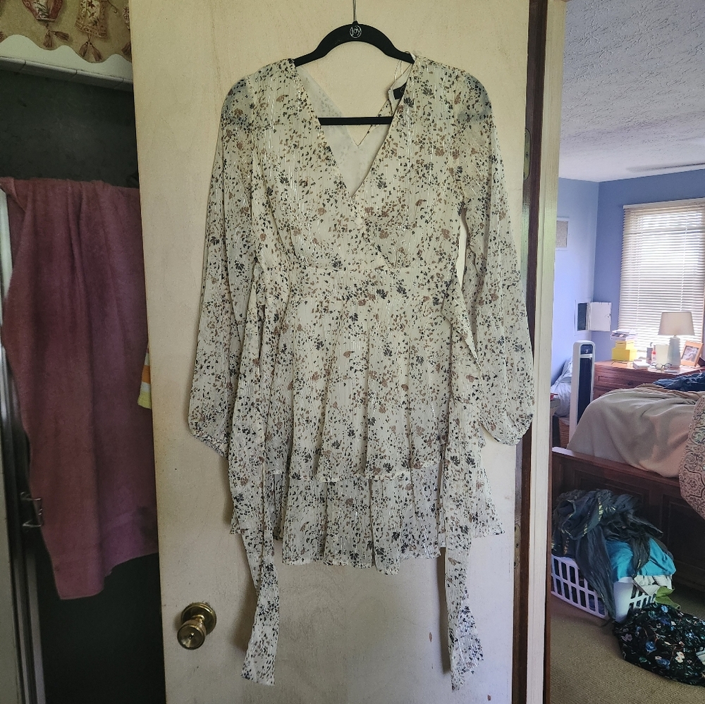 Floral Long Sleeve Women's Mini Dress